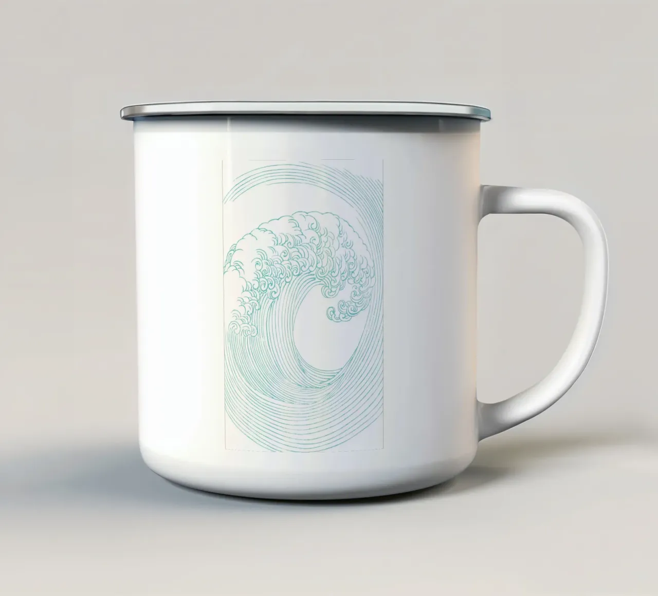 Wave - Mori yuzan tazza in smalto da apoloprints