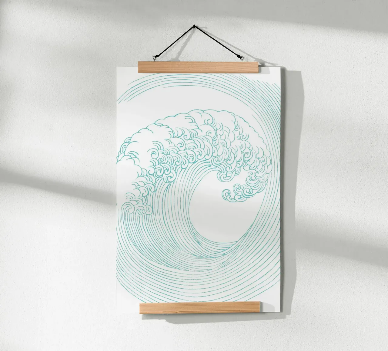 Wave - Mori yuzan poster con telaio in plastica da apoloprints