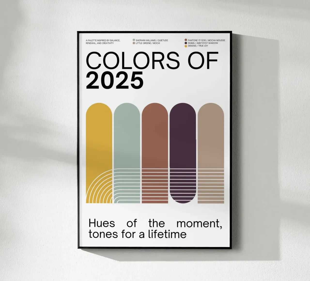 2025 Colors of the year Poster – v4 - Rounded Stripes plexiglass da Hightown Design