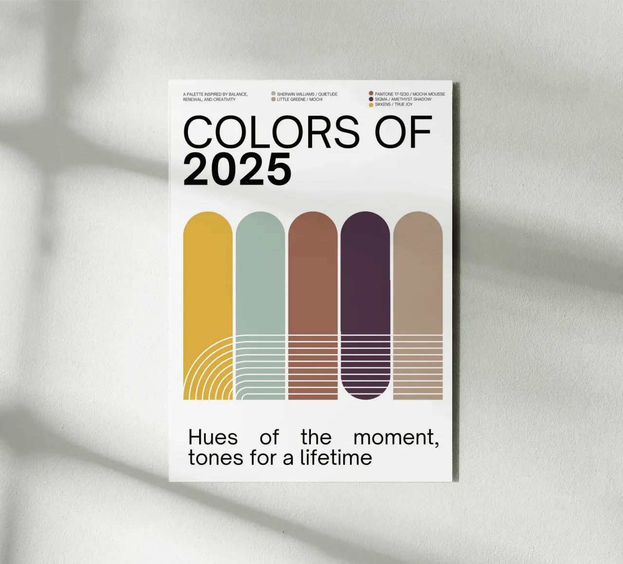 2025 Colors of the year Poster – v4 - Rounded Stripes alluminio dibond da Hightown Design