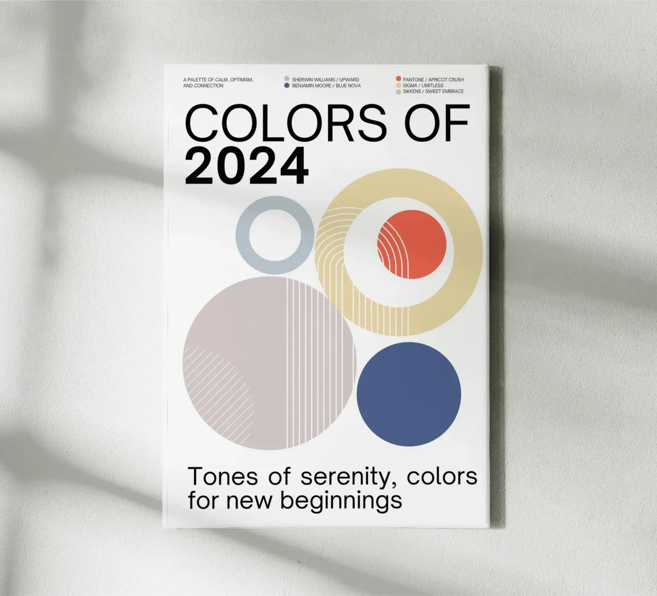 2024 Colors of the year Poster – v1 - Bauhaus Circles canvas by Hightown Design