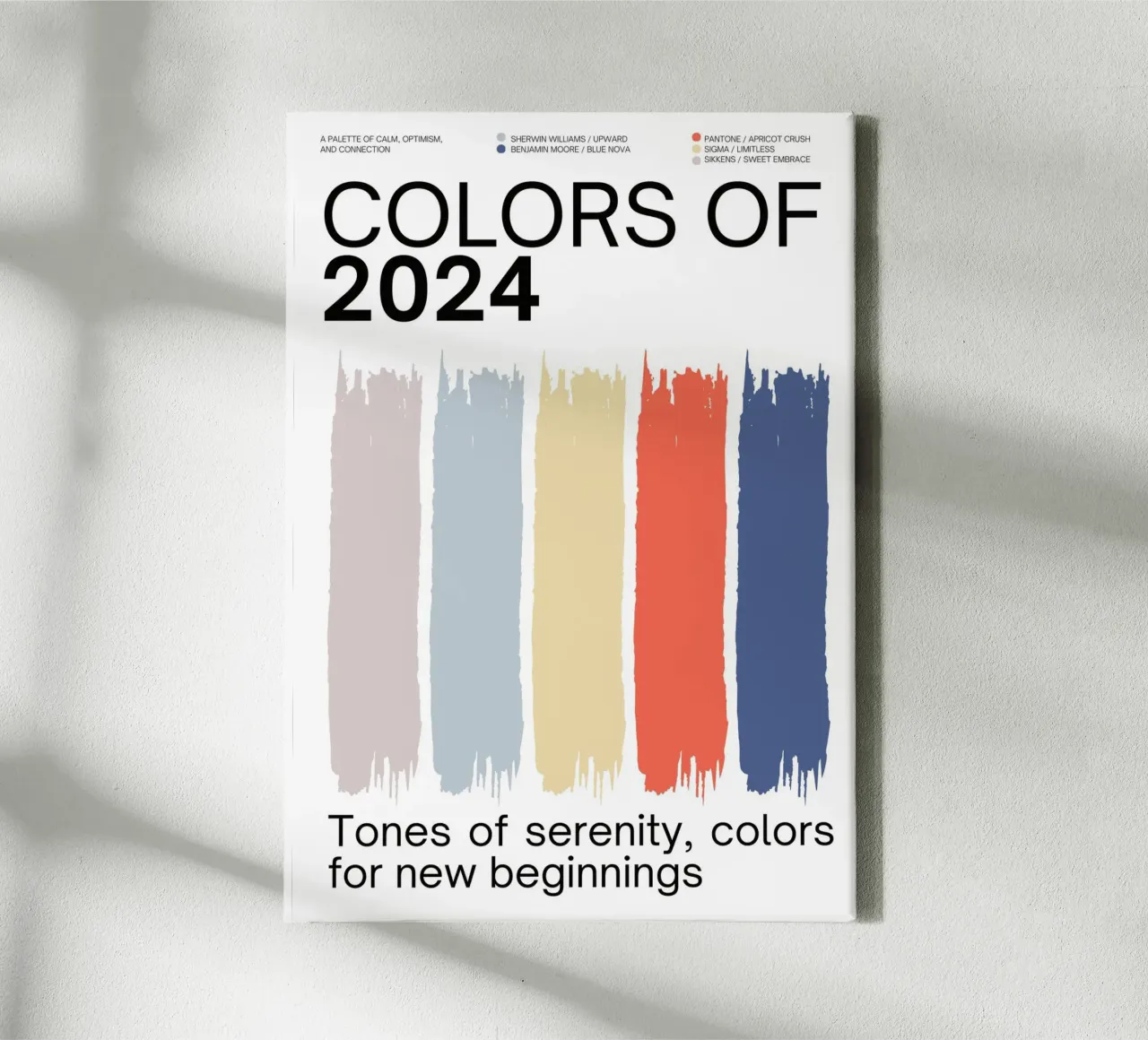 2024 Colors of the year Poster – v2 - Brush Strokes tela da Hightown Design