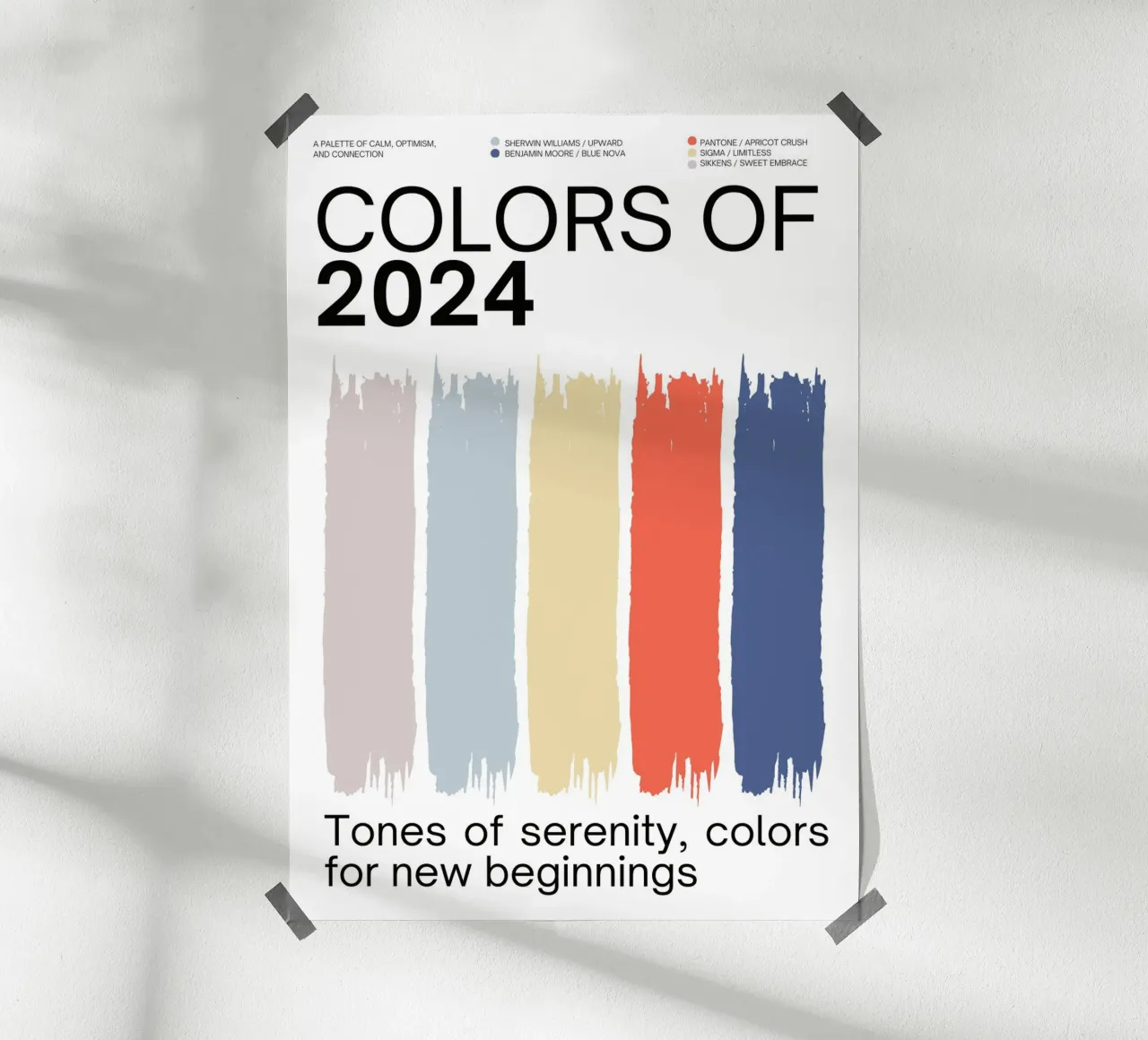 2024 Colors of the year Poster – v2 - Brush Strokes carta hahnemühle da Hightown Design