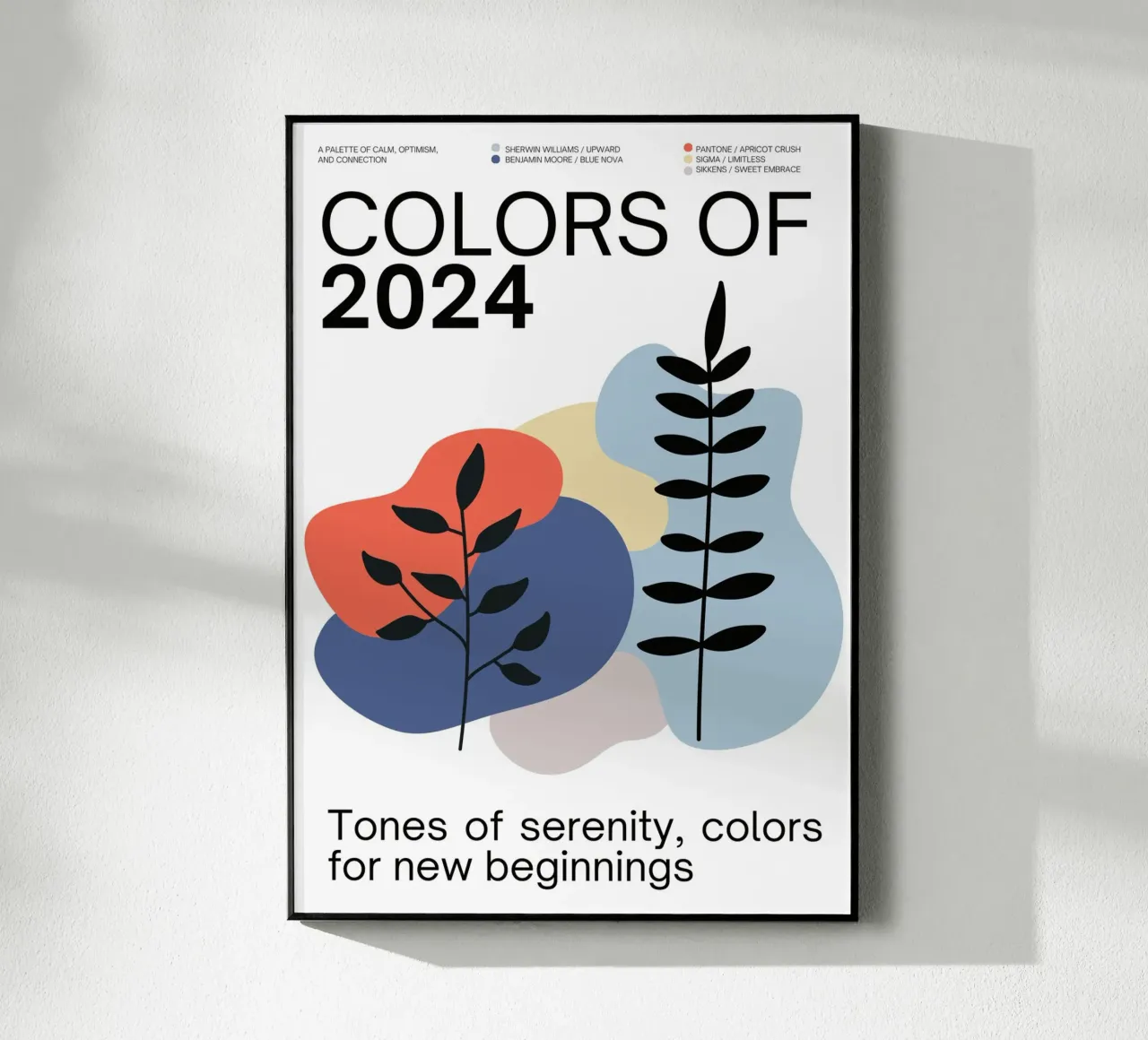 2024 Colors of the year Poster - v3 - Organic Shapes plexiglass da Hightown Design