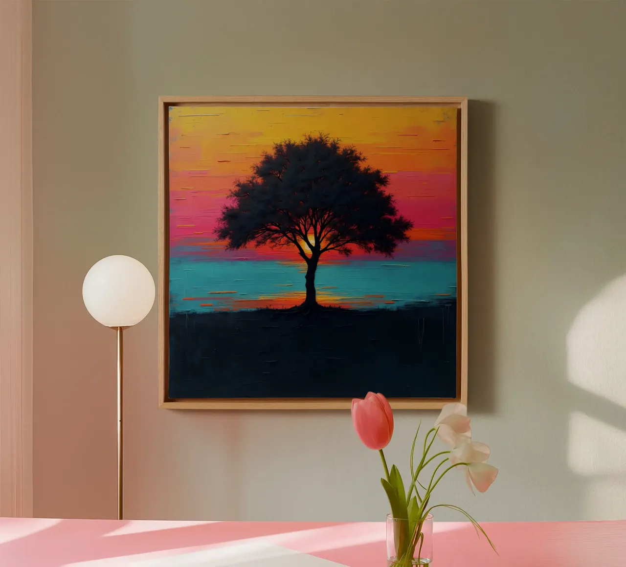 Sunset Sentinel canvas with Floater frame by Artistic-shop