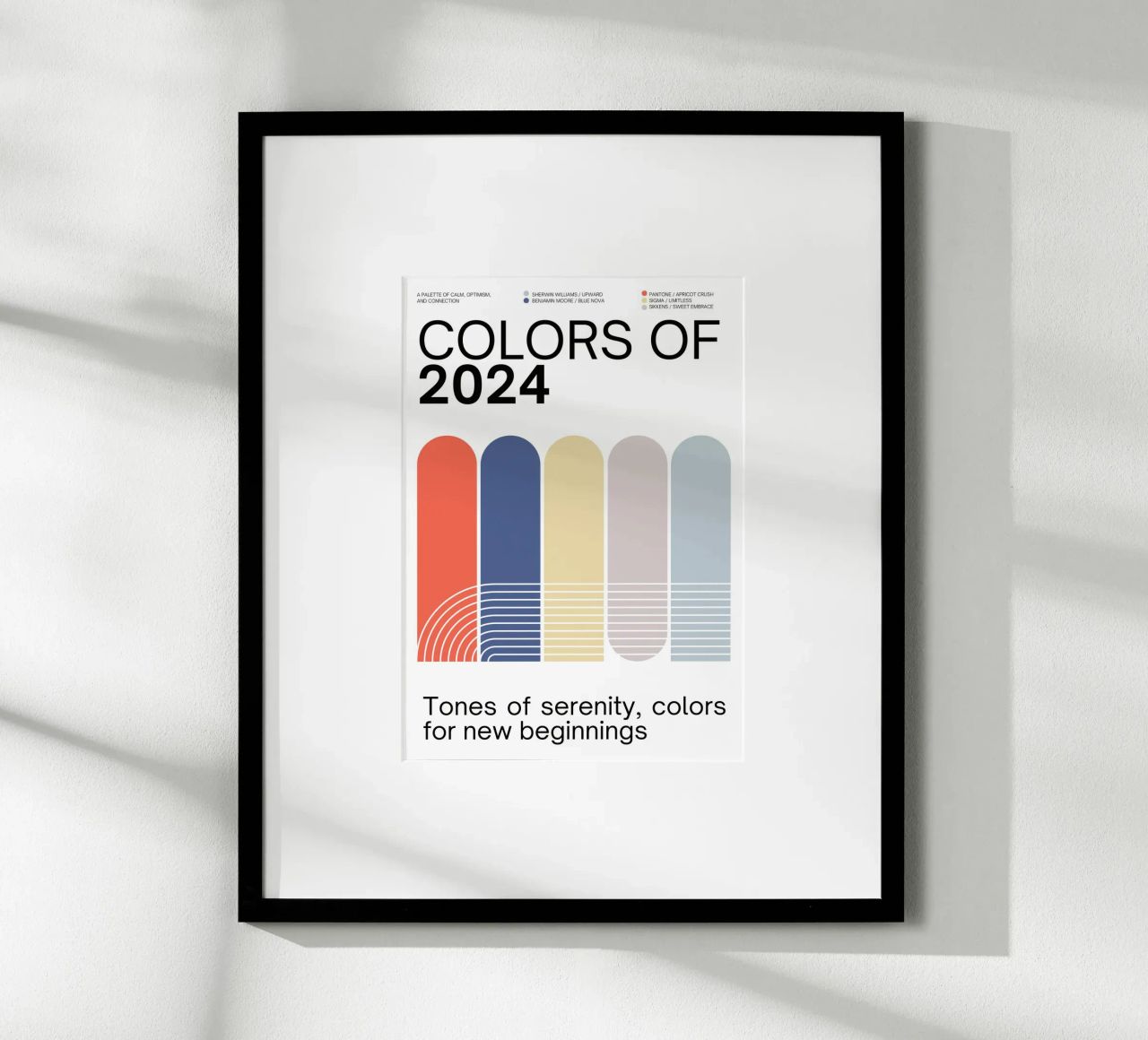 2024 Colors of the year Poster - v4 – Rounded Stripes poster de Hightown Design