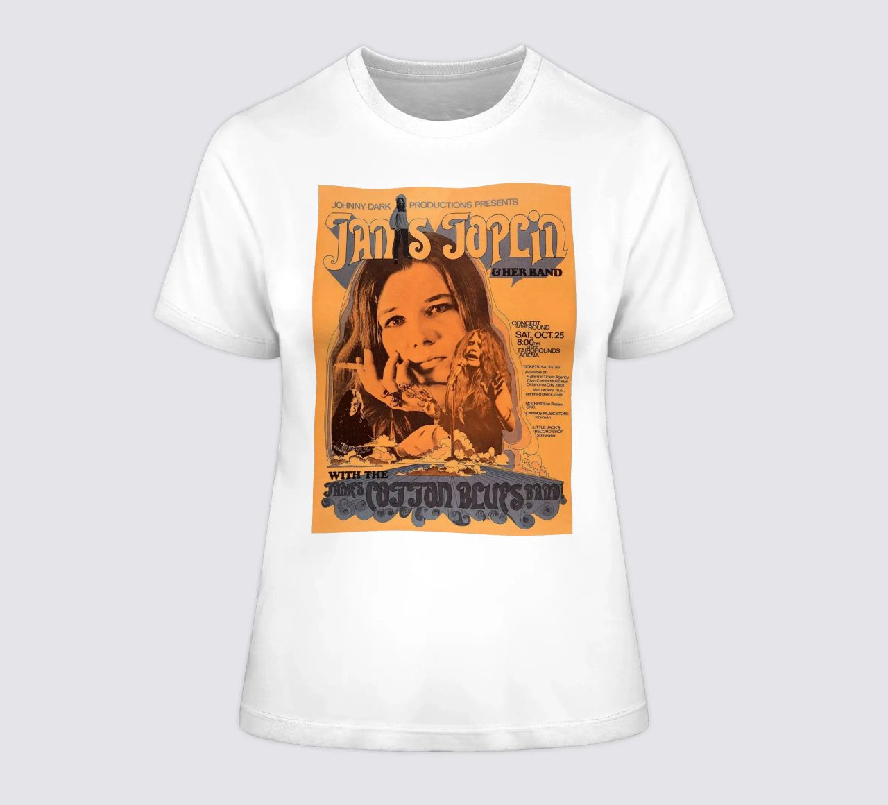 JANIS JOPLIN 1969 Concert Poster Wichita t-shirt ajusté pour femmes de SoundStudio