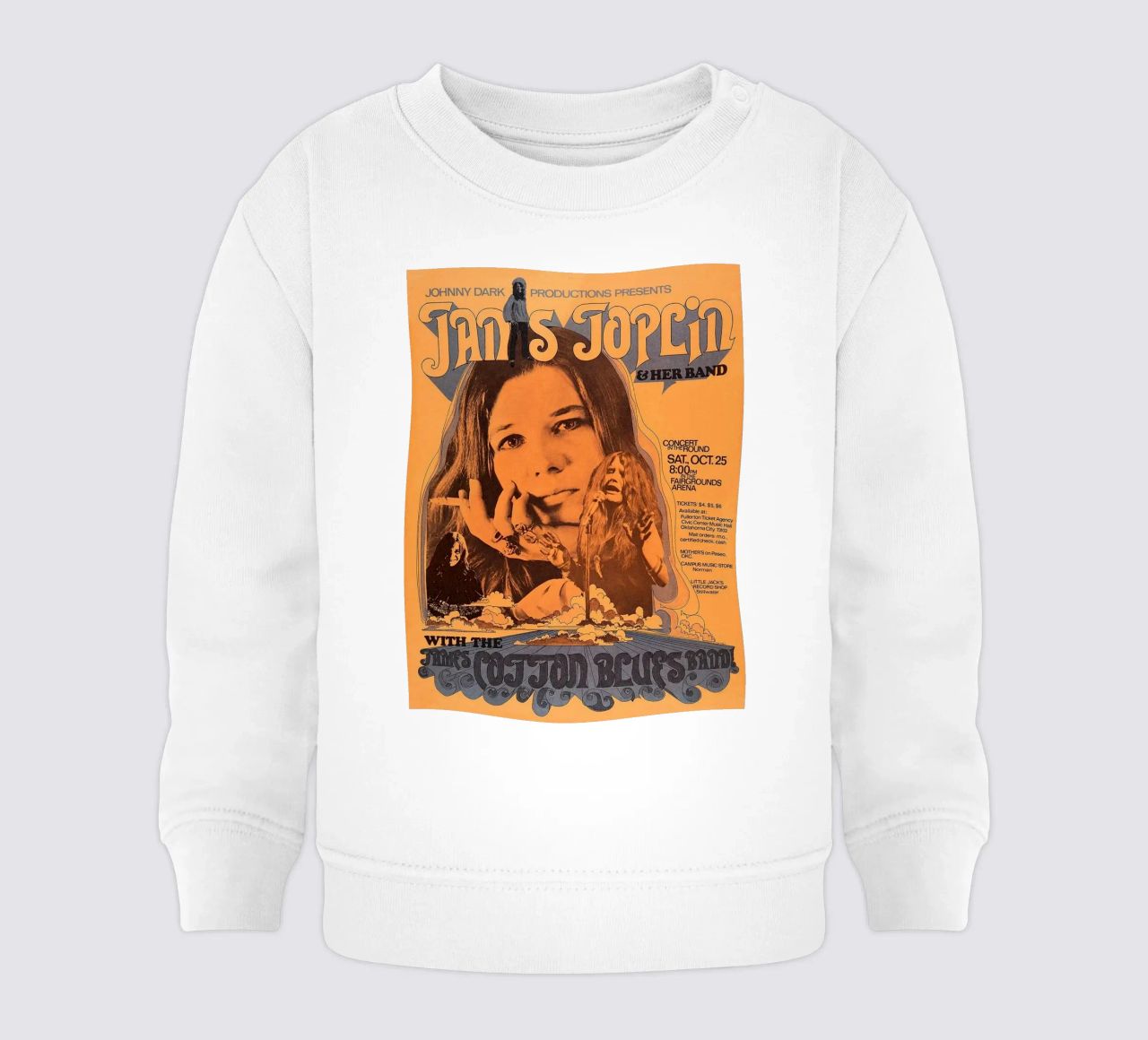 JANIS JOPLIN 1969 Concert Poster Wichita sweat pour bébé de SoundStudio