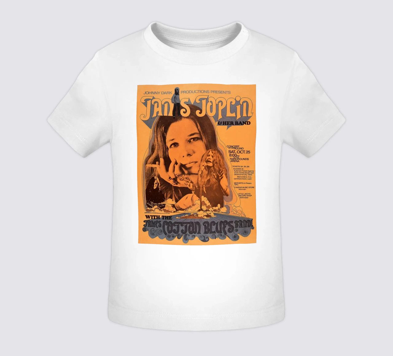 JANIS JOPLIN 1969 Concert Poster Wichita t-shirt pour bébé de SoundStudio