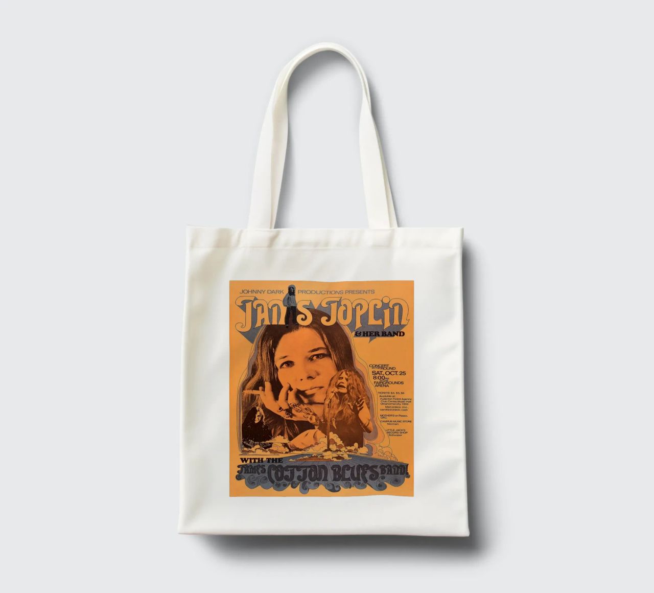 JANIS JOPLIN 1969 Concert Poster Wichita tote bag de SoundStudio