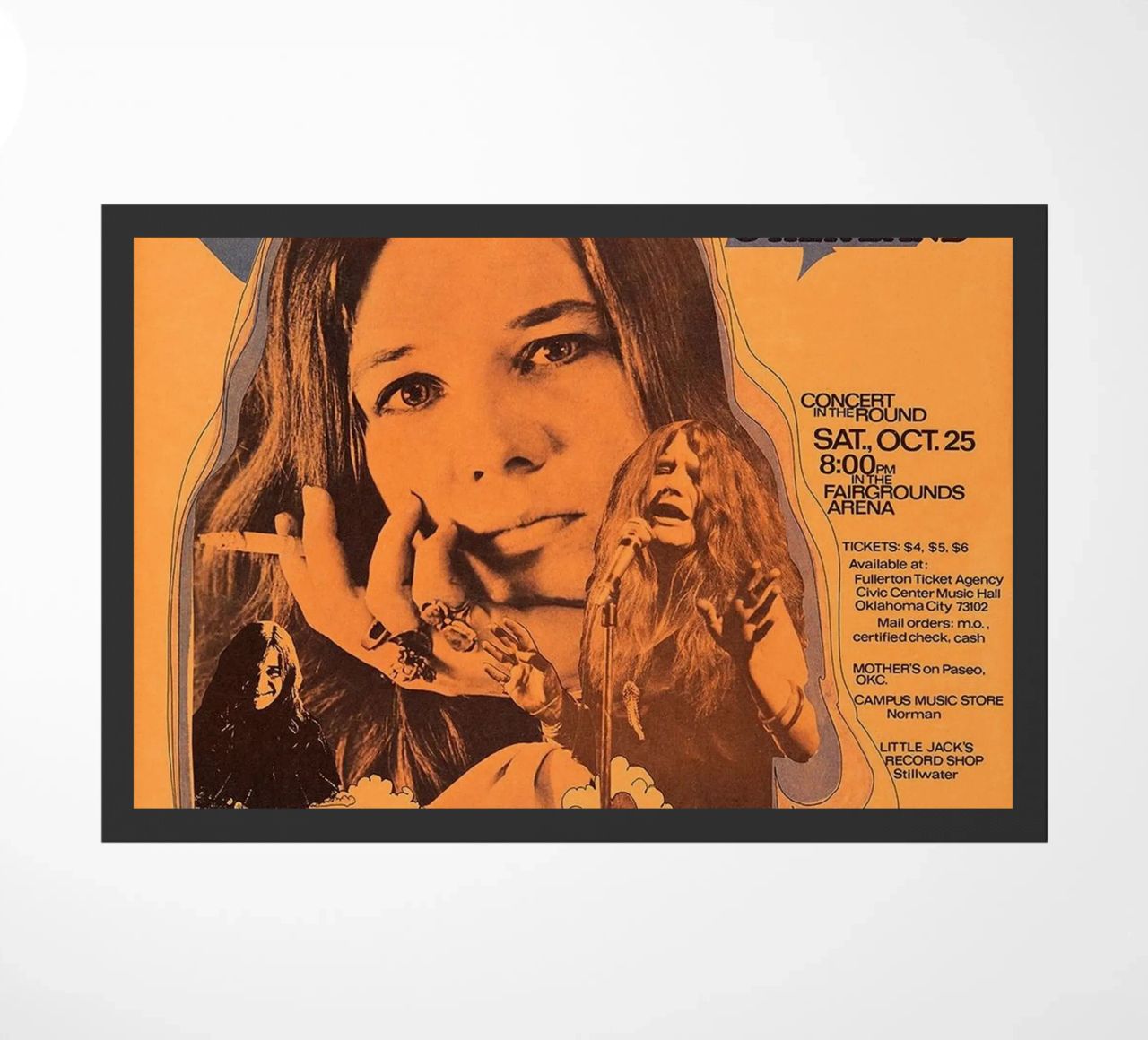 JANIS JOPLIN 1969 Concert Poster Wichita paillasson de SoundStudio