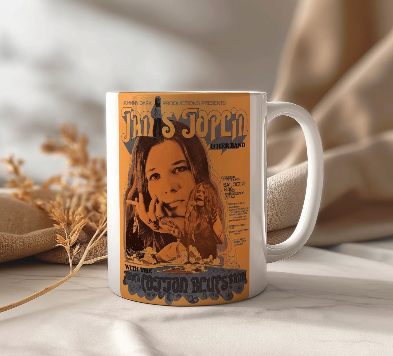 JANIS JOPLIN 1969 Concert Poster Wichita mug en céramique de SoundStudio