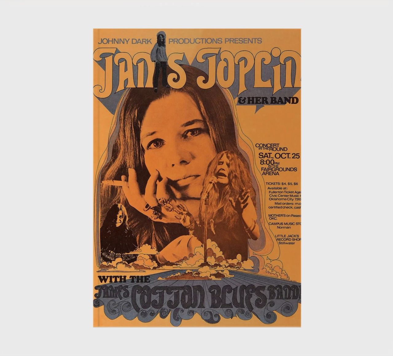 JANIS JOPLIN 1969 Concert Poster Wichita carnet de notes de SoundStudio