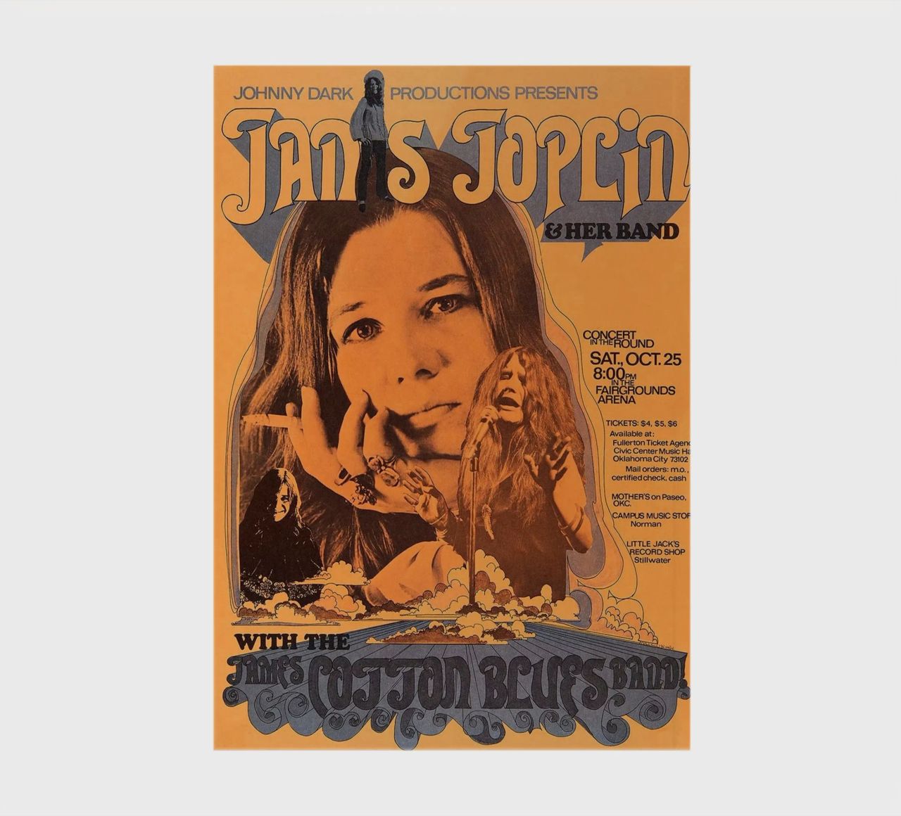 JANIS JOPLIN 1969 Concert Poster Wichita carnet de notes de SoundStudio