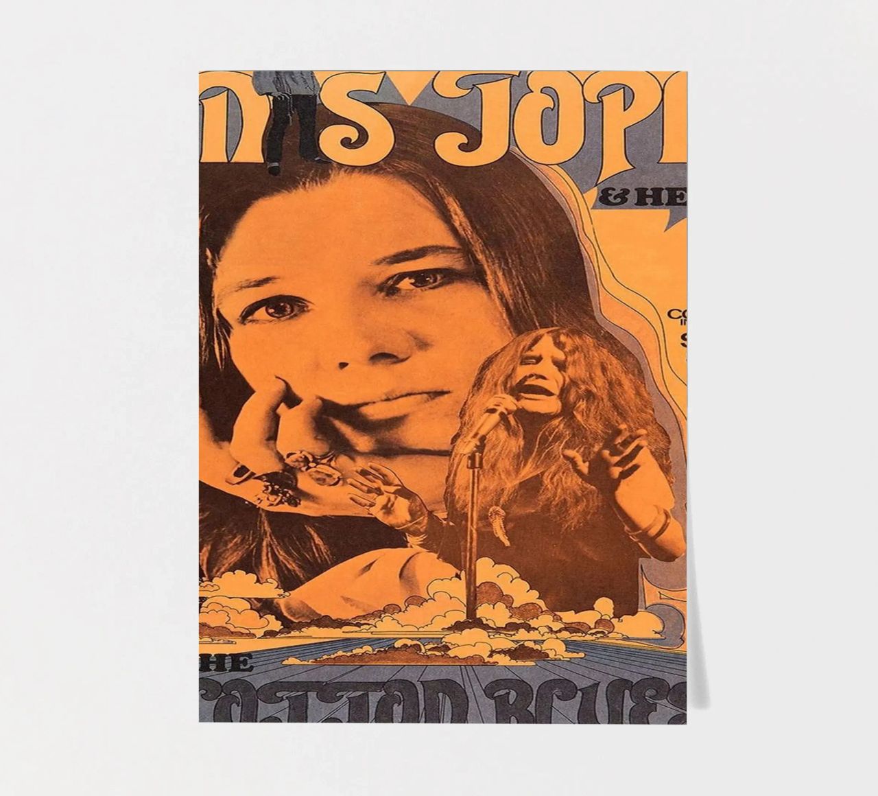 JANIS JOPLIN 1969 Concert Poster Wichita planche autocollant de SoundStudio