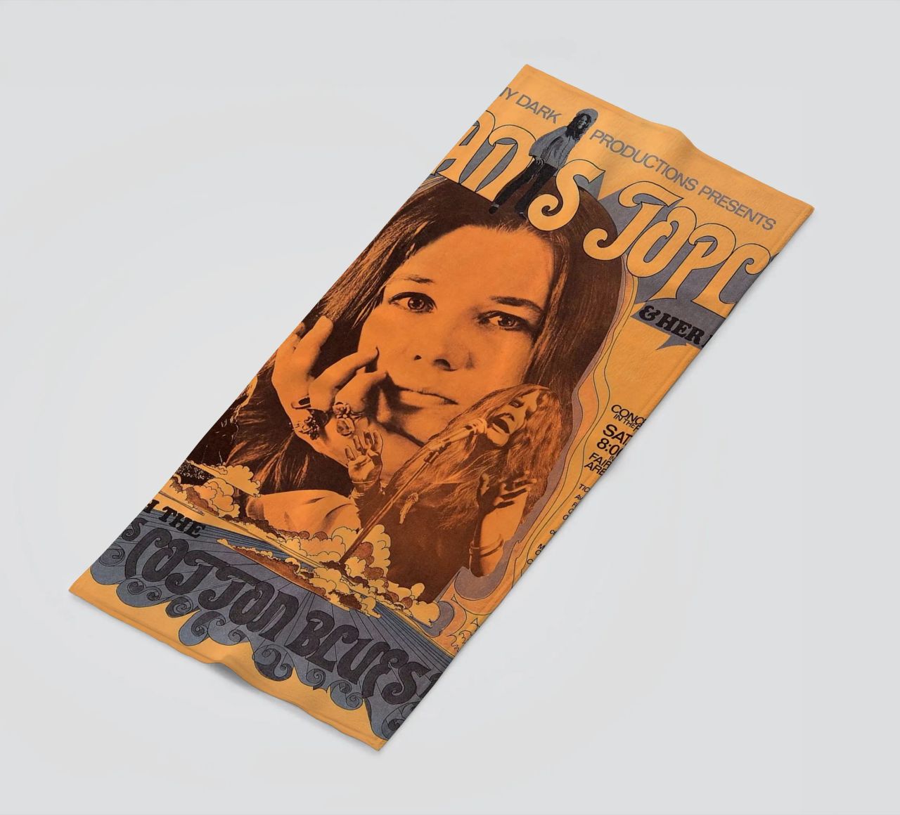 JANIS JOPLIN 1969 Concert Poster Wichita serviette de plage de SoundStudio