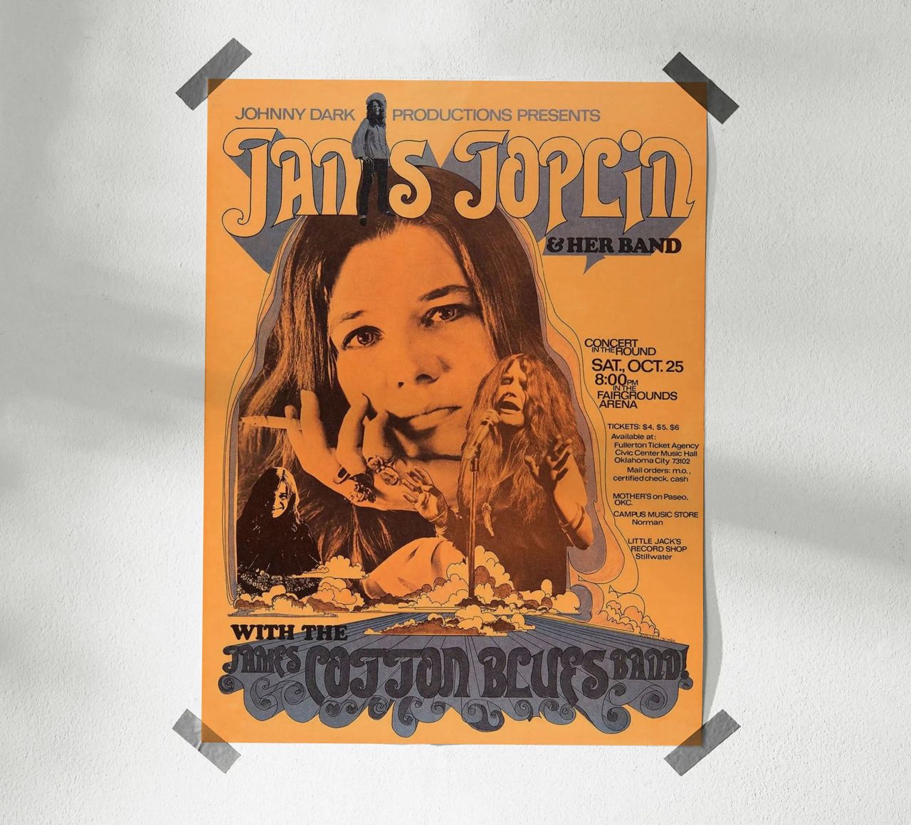 JANIS JOPLIN 1969 Concert Poster Wichita poster de SoundStudio