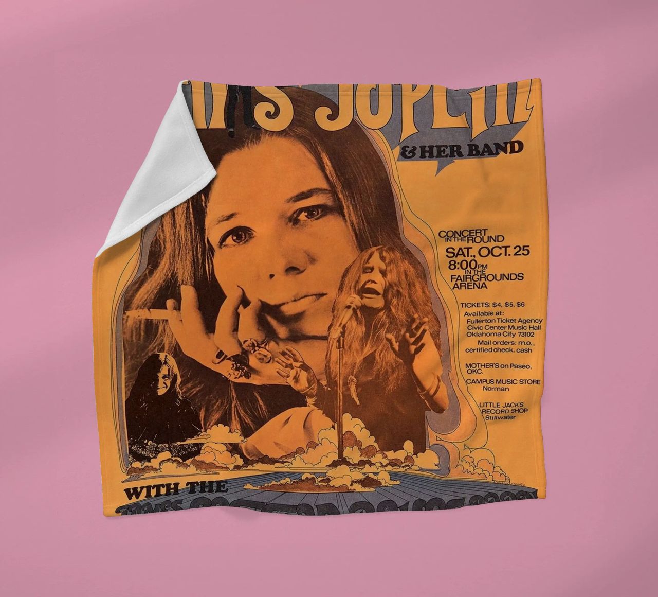 JANIS JOPLIN 1969 Concert Poster Wichita plaid polaire de SoundStudio