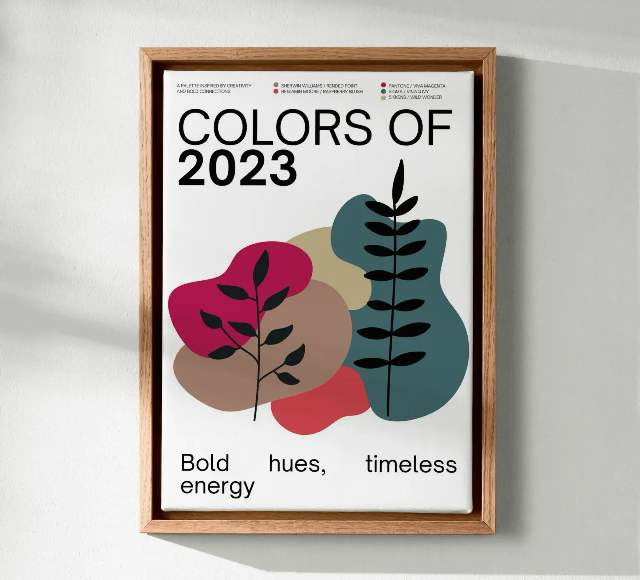 2023 Colors of the year Poster - v3 – Organic Shapes canvas van Hightown Design