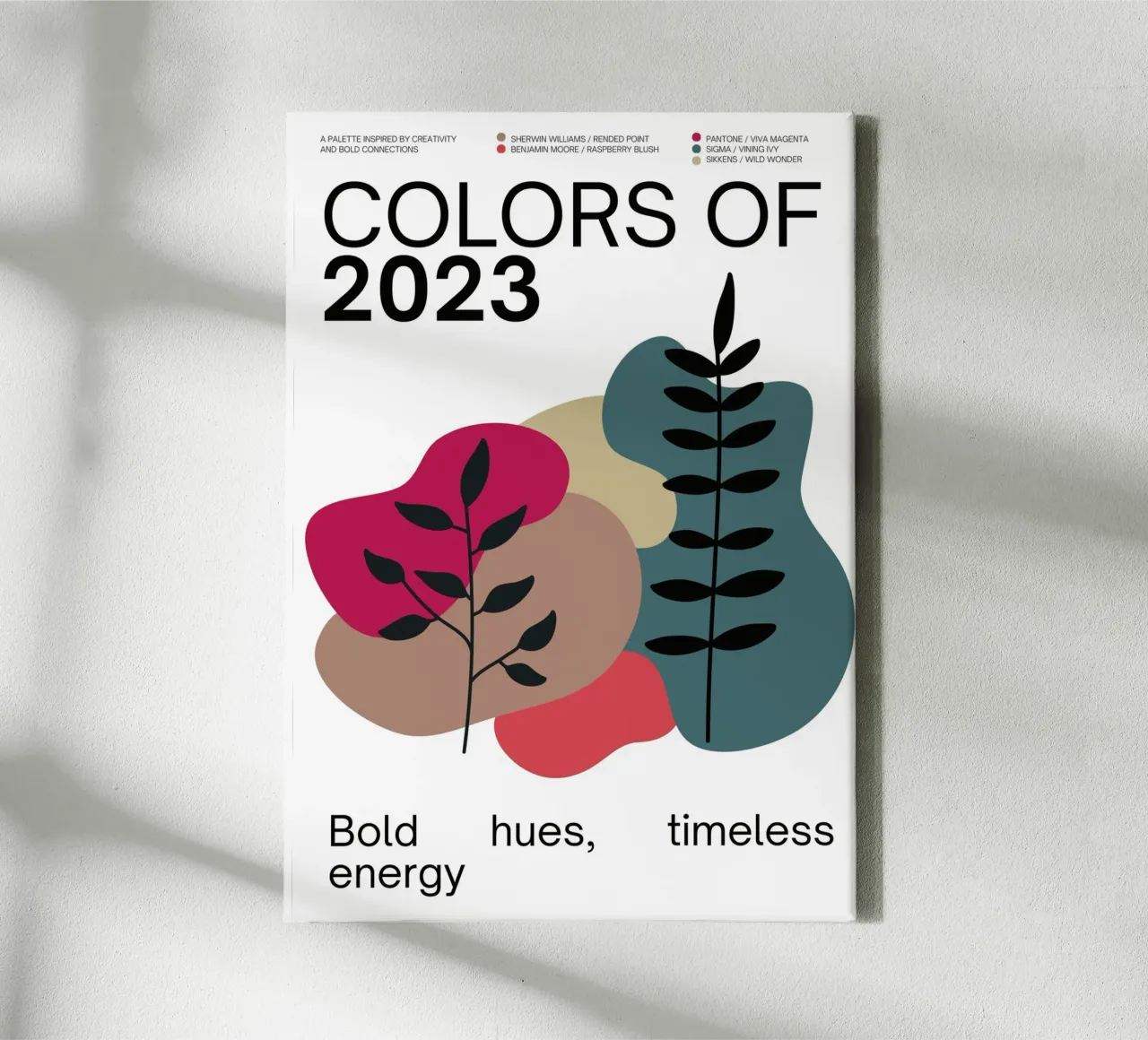 2023 Colors of the year Poster - v3 – Organic Shapes canvas van Hightown Design