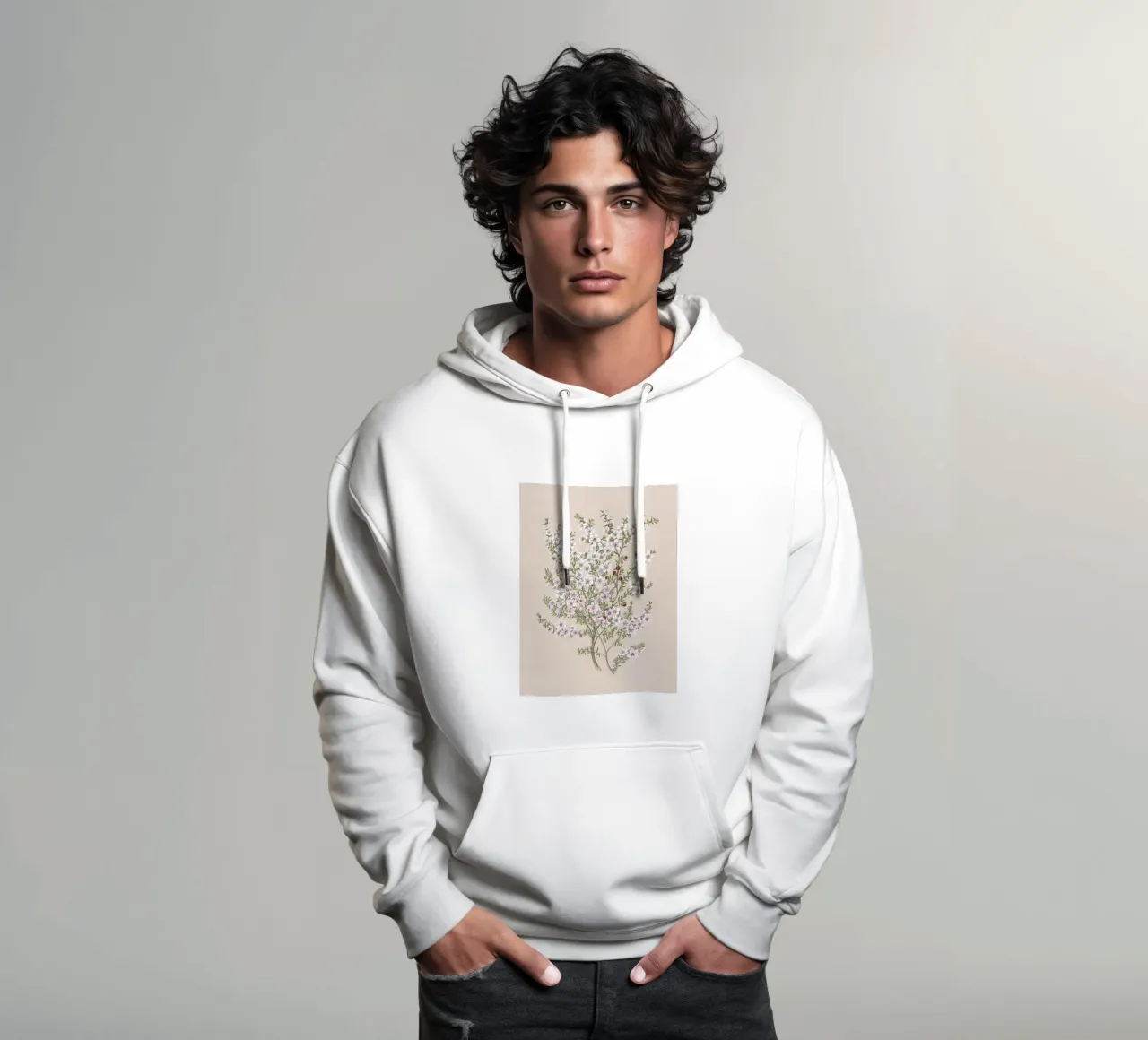 Boho Floral Branch felpa con cappuccio da apoloprints