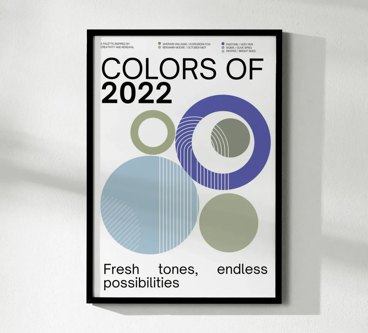 2022 Colors of the year Poster - v1 – Bauhaus Circles carta hahnemühle da Hightown Design