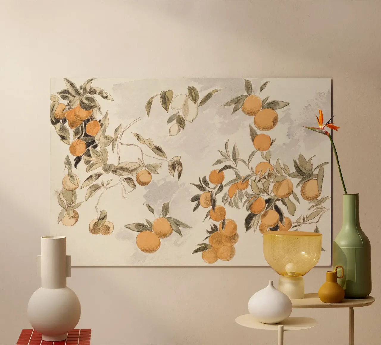 Oranges Boho Watercolor carta hahnemühle da apoloprints