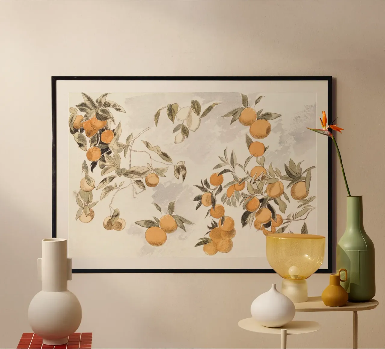 Oranges Boho Watercolor carta hahnemühle da apoloprints