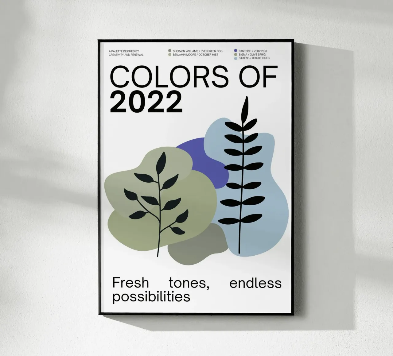 2022 Colors of the year Poster - v3 – Organic Shapes plexiglass da Hightown Design