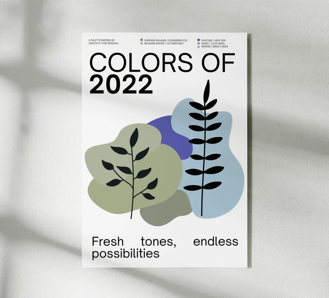 2022 Colors of the year Poster - v3 – Organic Shapes plexiglass da Hightown Design