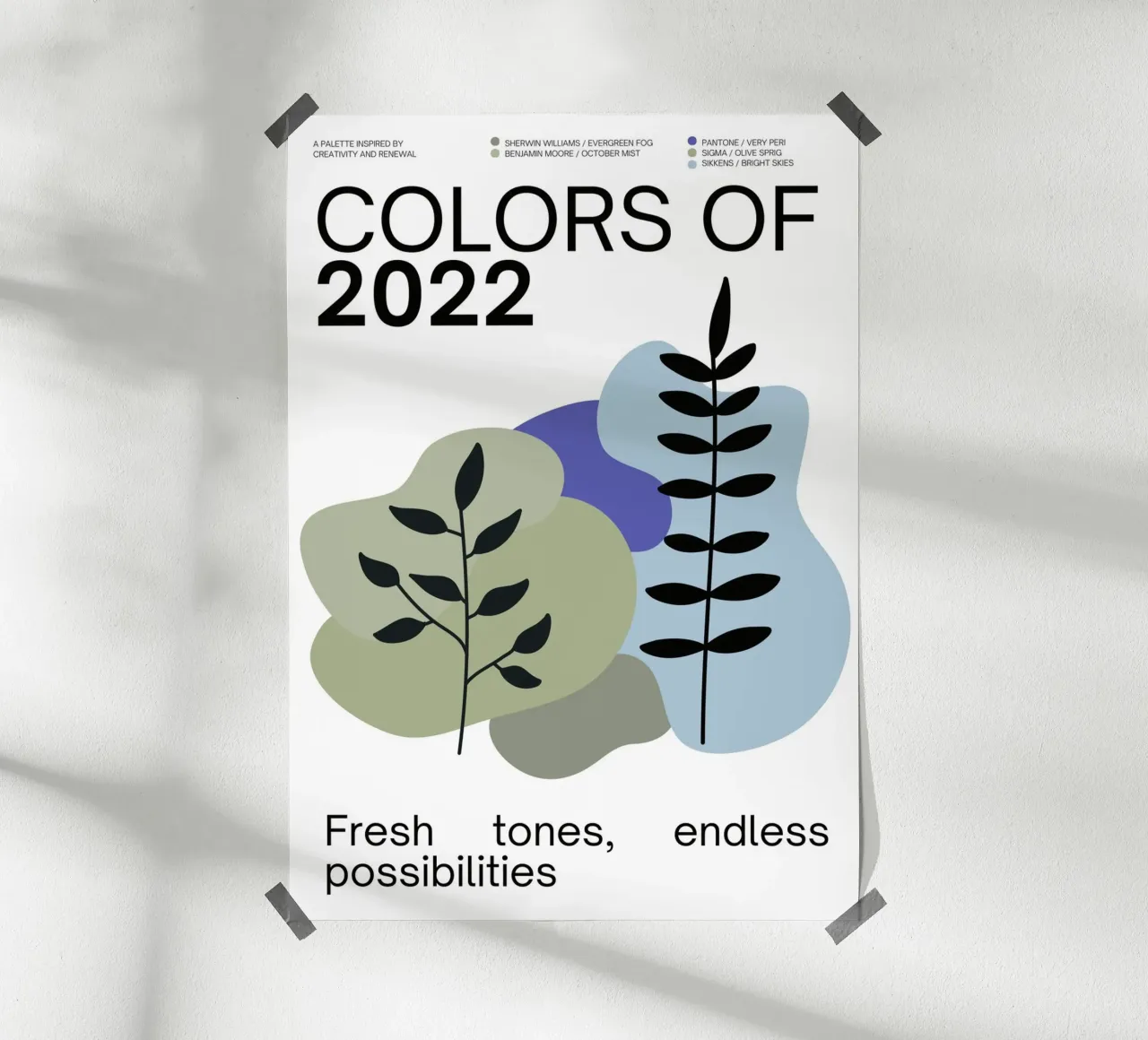 2022 Colors of the year Poster - v3 – Organic Shapes carta hahnemühle da Hightown Design