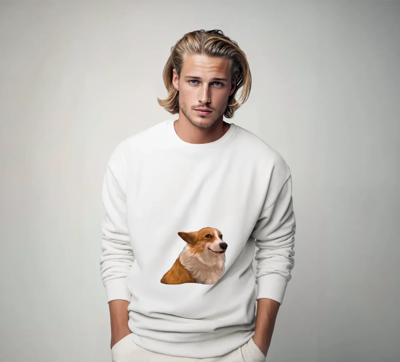 Sneaky Corgi felpa da Laura Graves