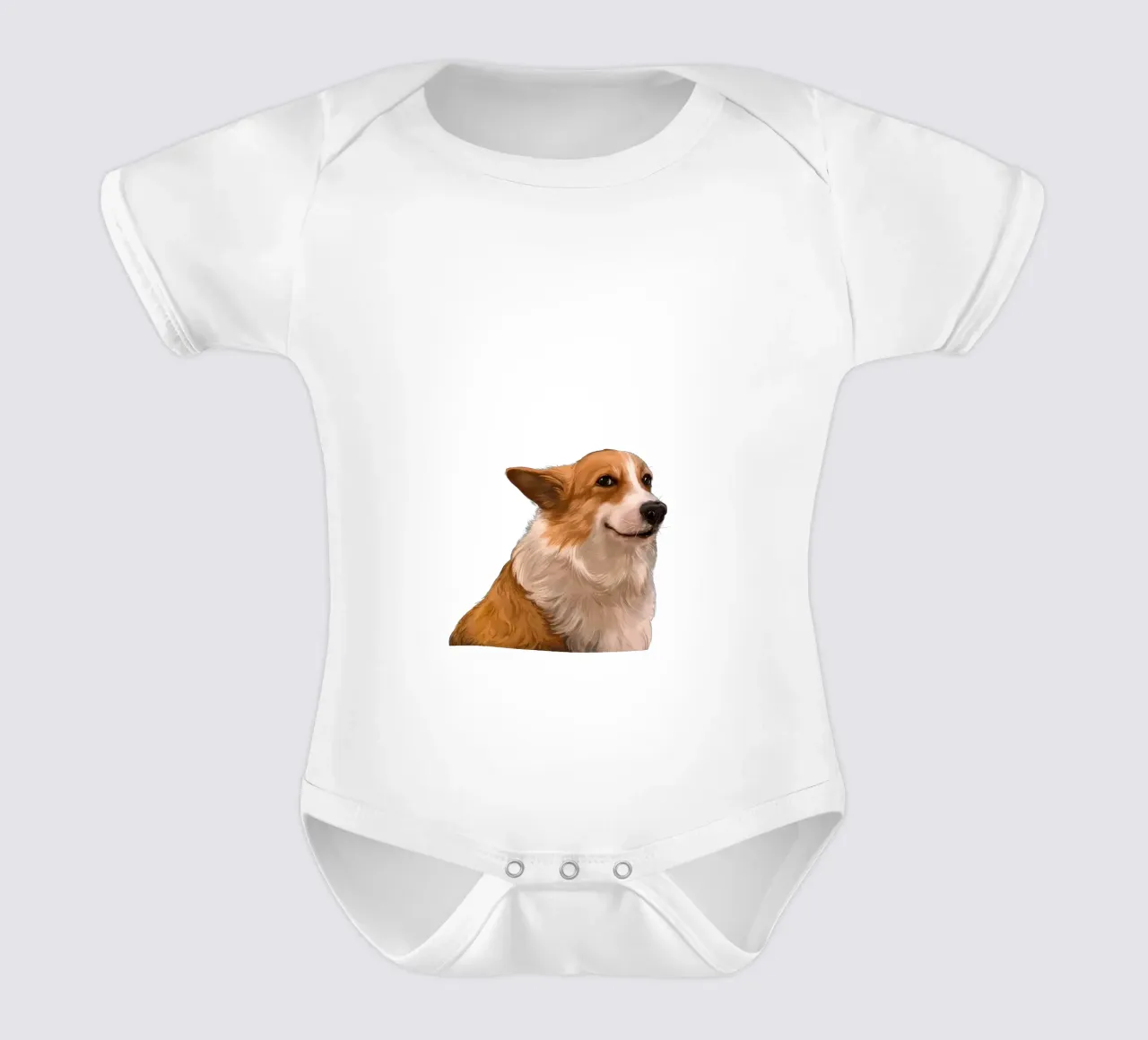 Sneaky Corgi body neonato maniche corte da Laura Graves