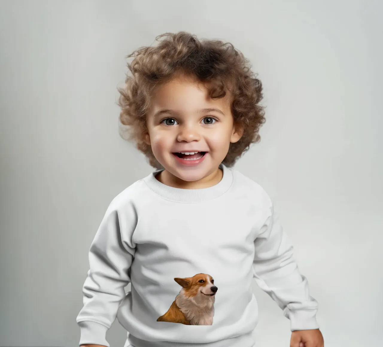 Sneaky Corgi sudadera de bebé de Laura Graves