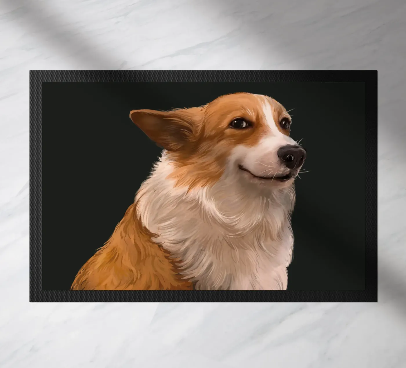 Sneaky Corgi deurmat van Laura Graves