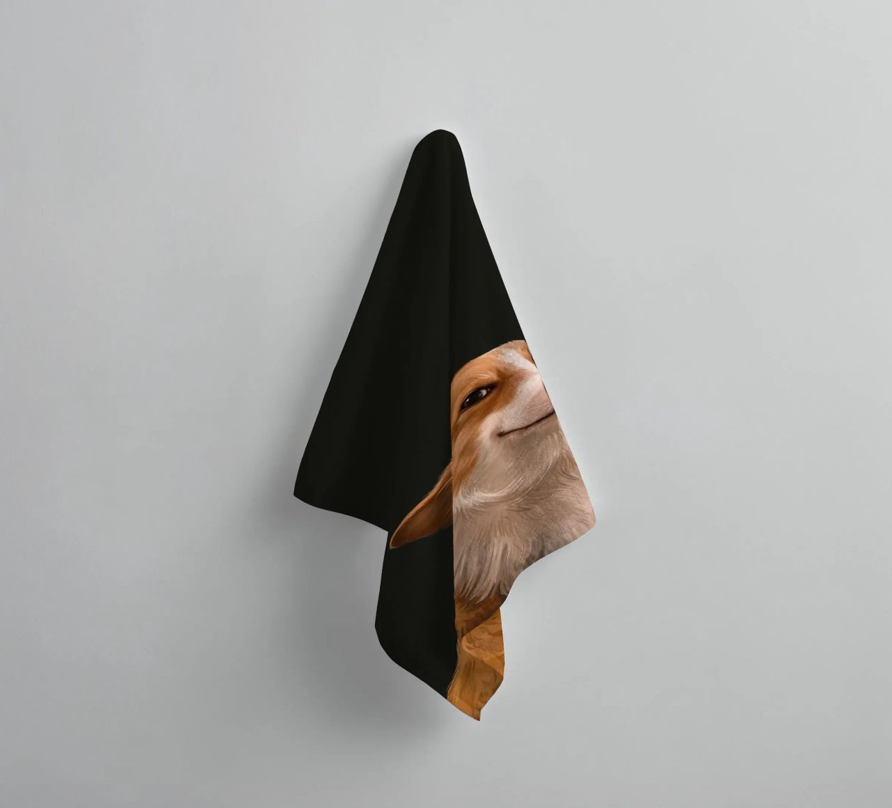 Sneaky Corgi towel by Laura Graves