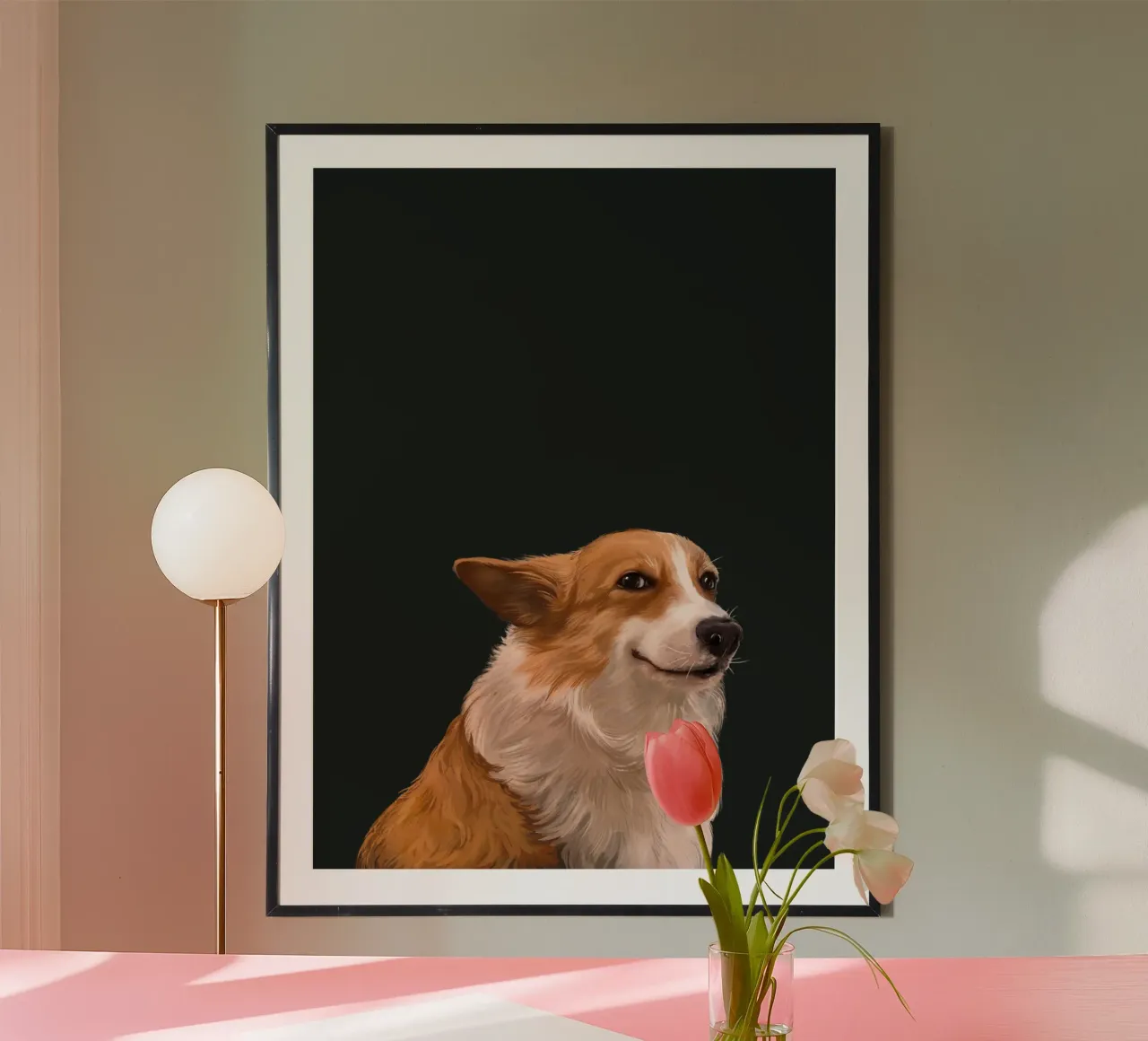 Sneaky Corgi poster da Laura Graves
