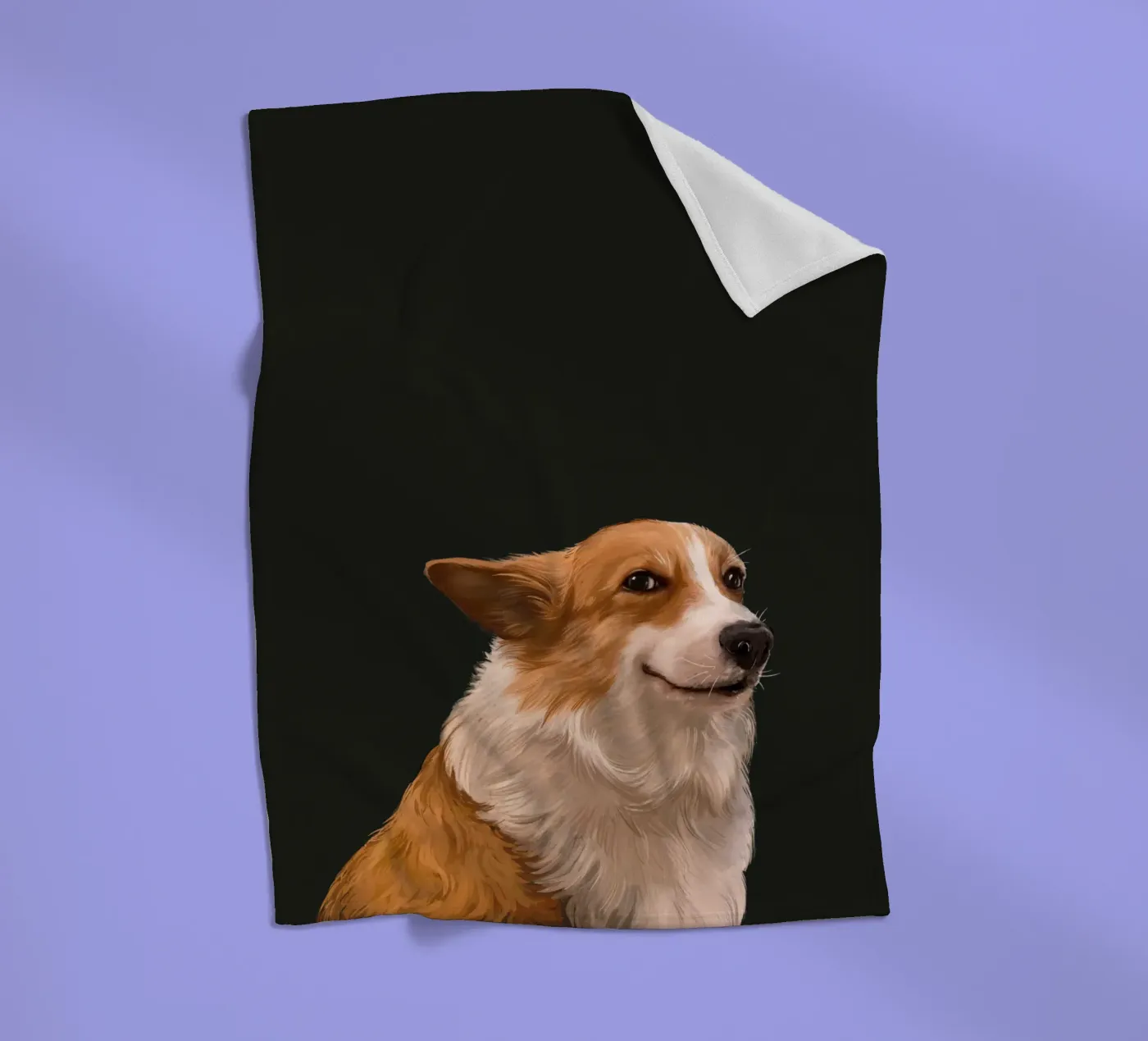 Sneaky Corgi fleecedeken van Laura Graves