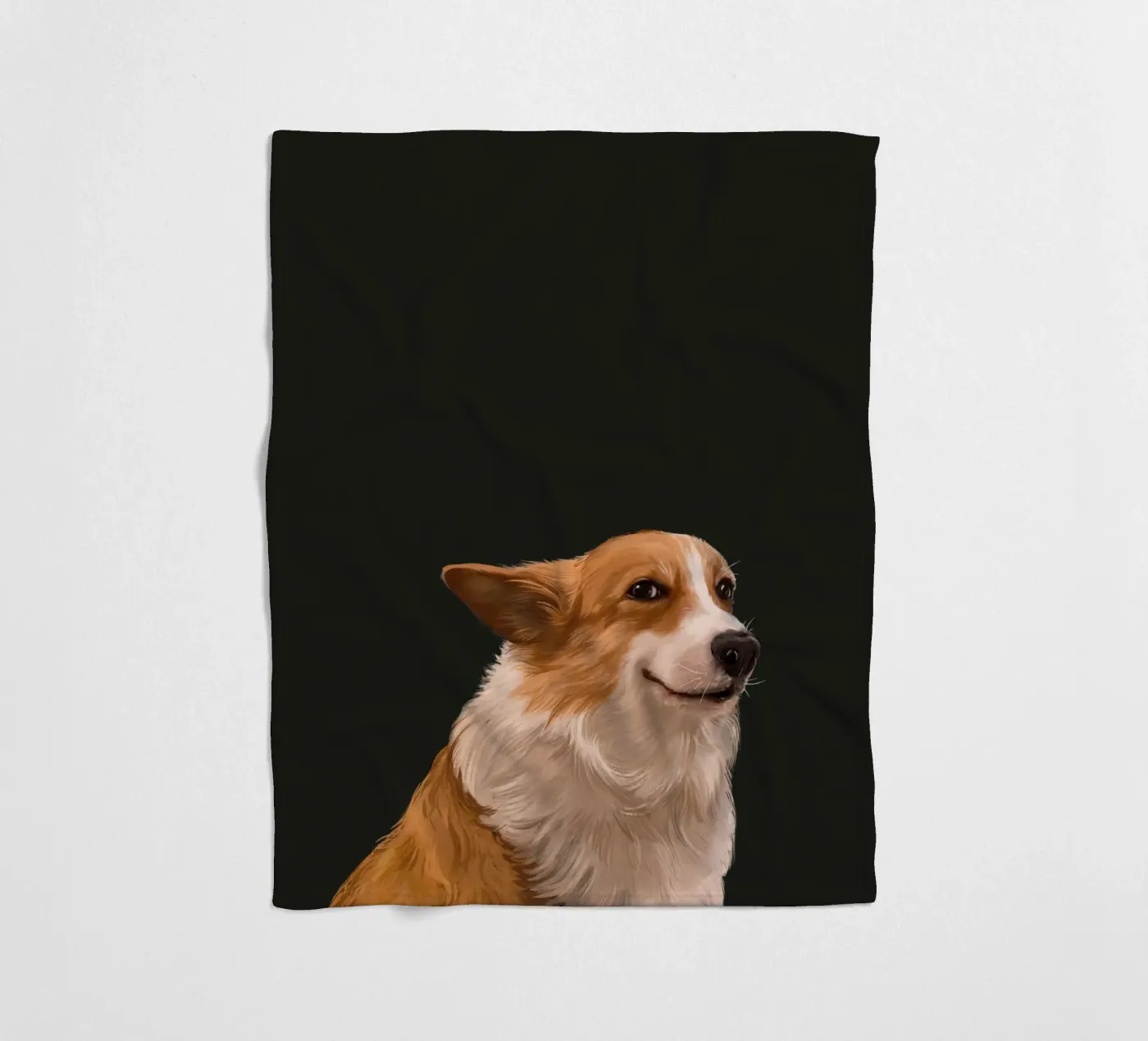 Sneaky Corgi fleecedeken van Laura Graves