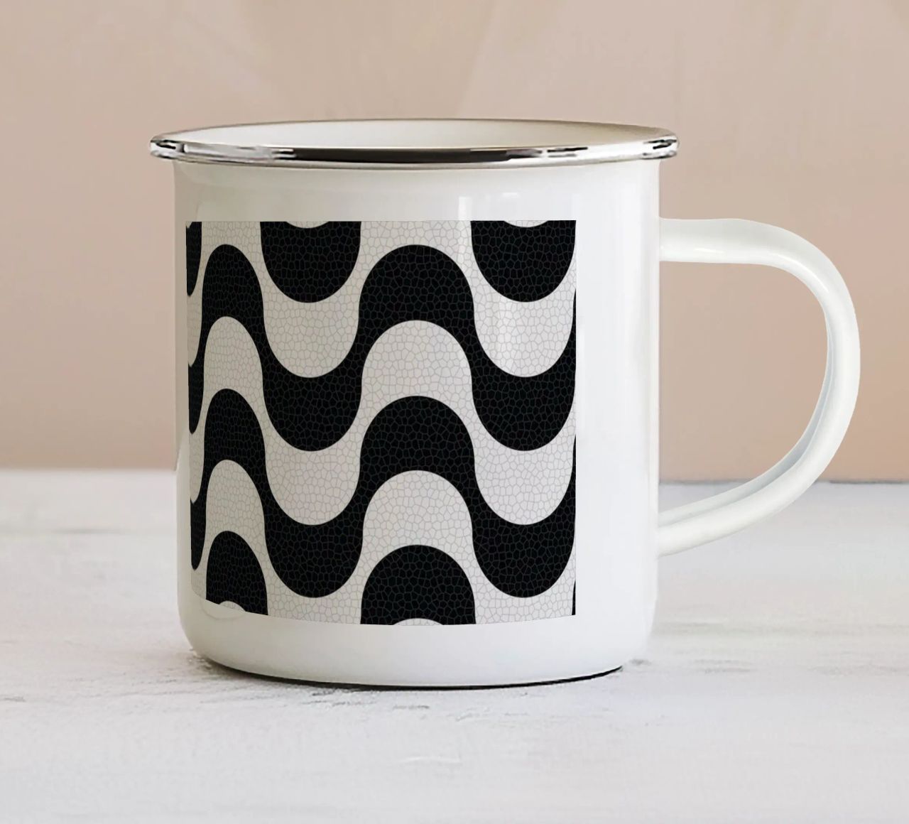Rio Copacabana Beach Pattern tazza in smalto da apoloprints