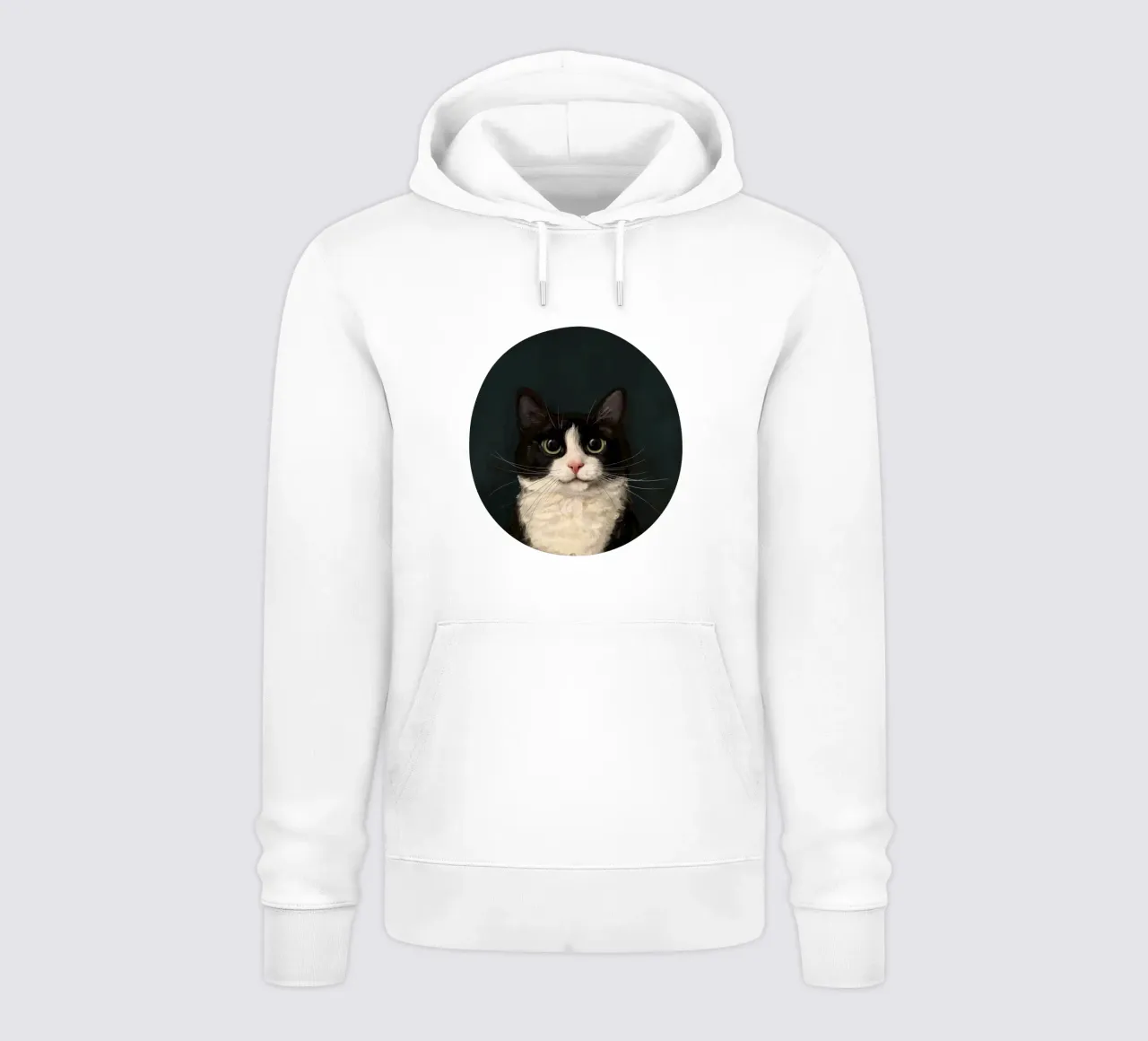Tuxedo Cat Portrait Hoodie von Laura Graves