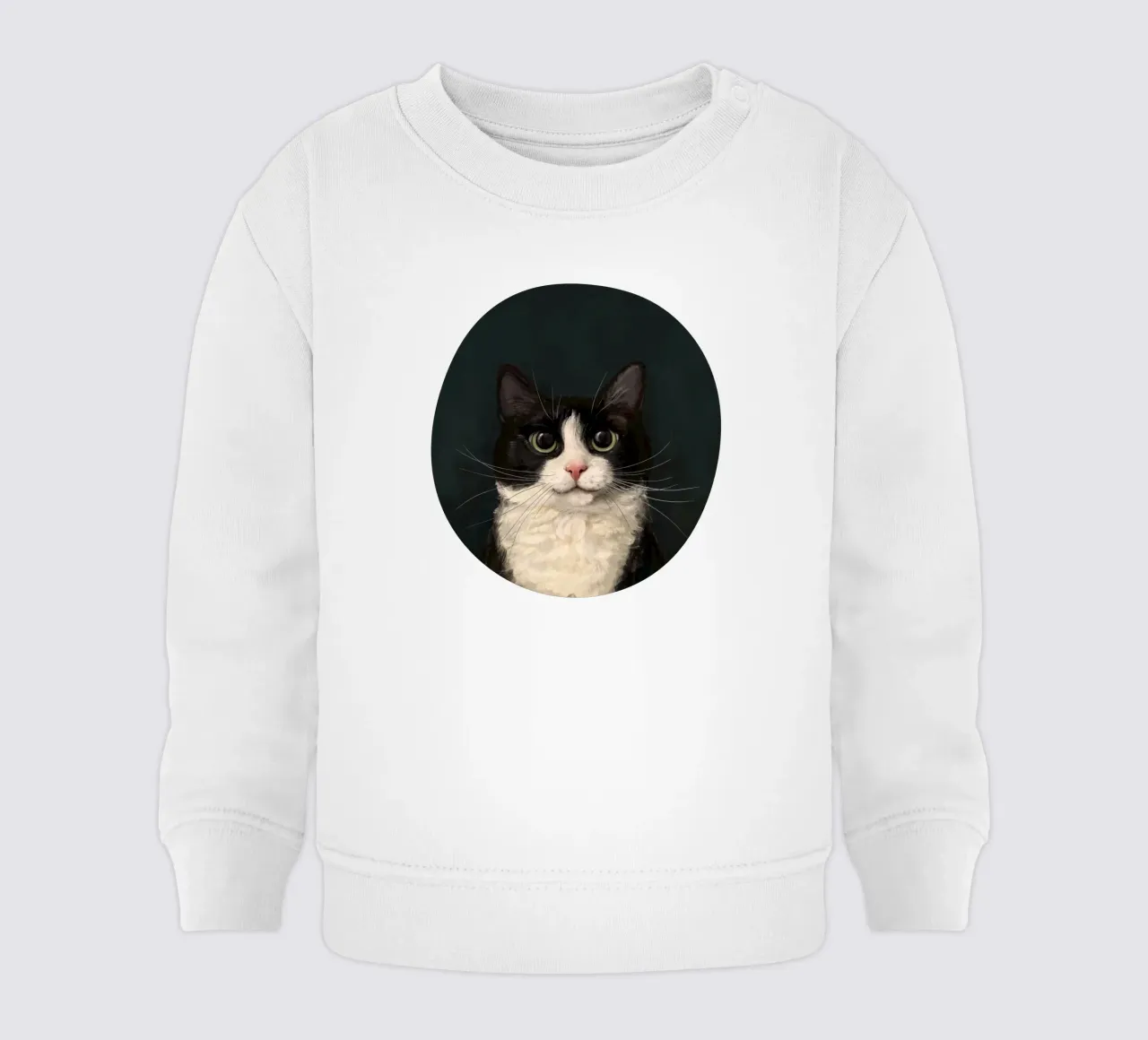 Tuxedo Cat Portrait felpa neonato da Laura Graves