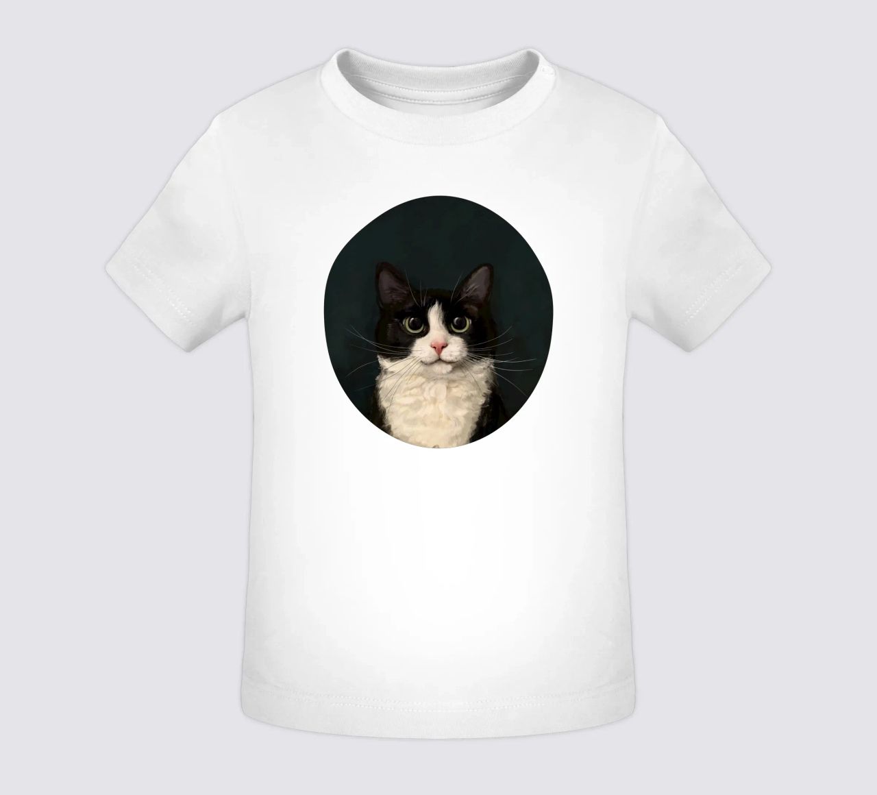 Tuxedo Cat Portrait maglietta neonato da Laura Graves