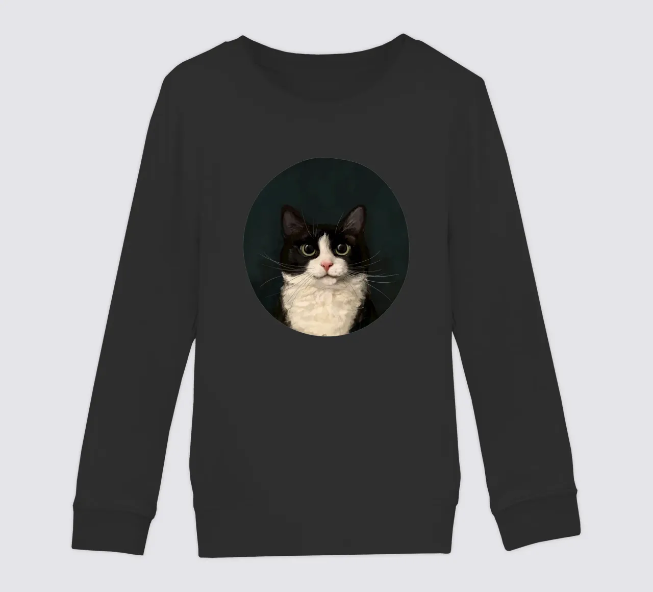 Tuxedo Cat Portrait felpa bambino da Laura Graves