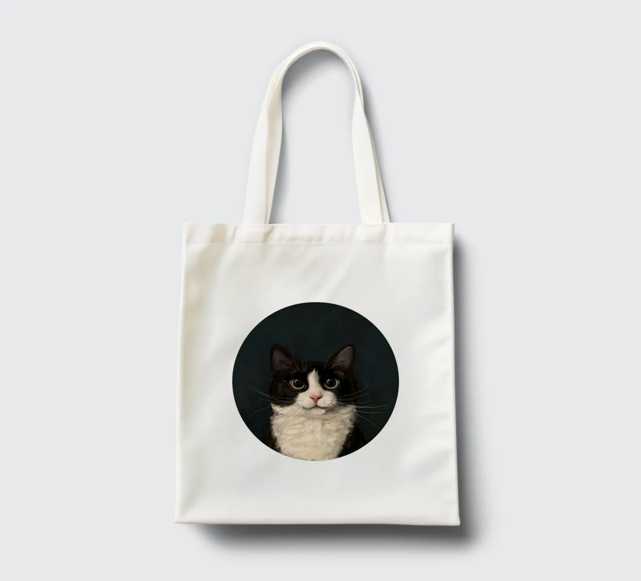 Tuxedo Cat Portrait borsa in juta da Laura Graves