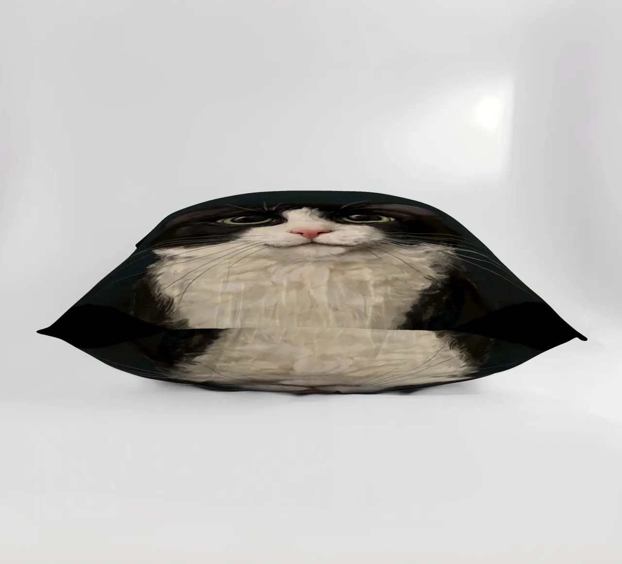 Tuxedo Cat Portrait Kissen von Laura Graves