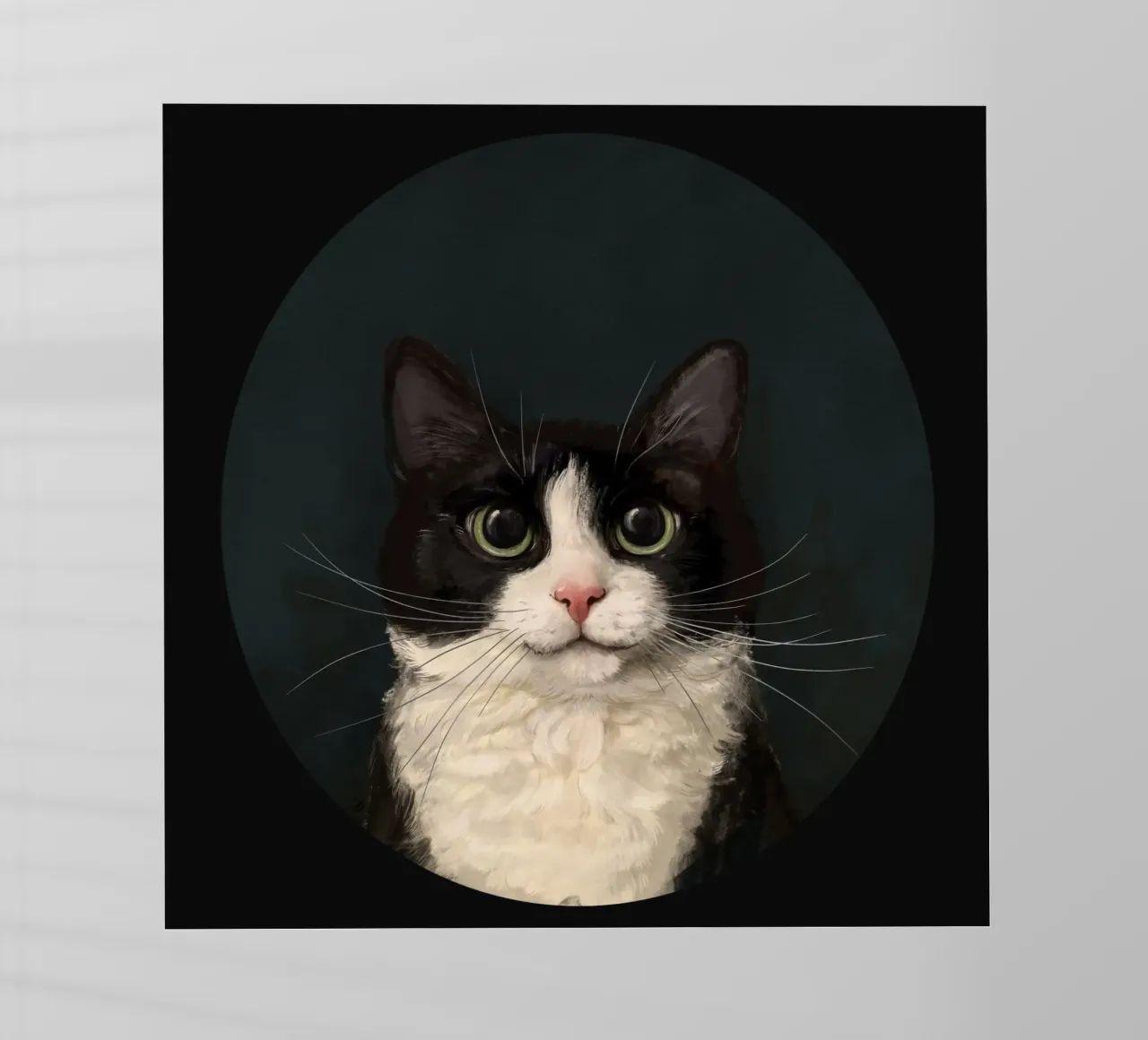Tuxedo Cat Portrait lámina retroiluminada de Laura Graves