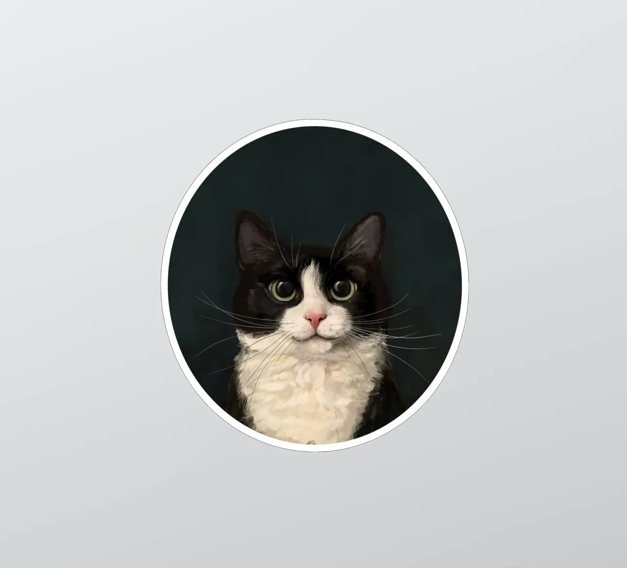 Tuxedo Cat Portrait adesivo da Laura Graves