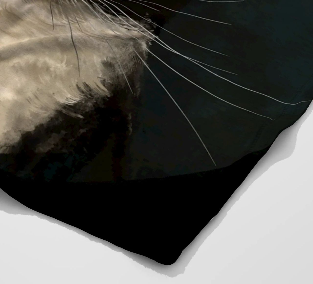 Tuxedo Cat Portrait fleece blanket by Laura Graves
