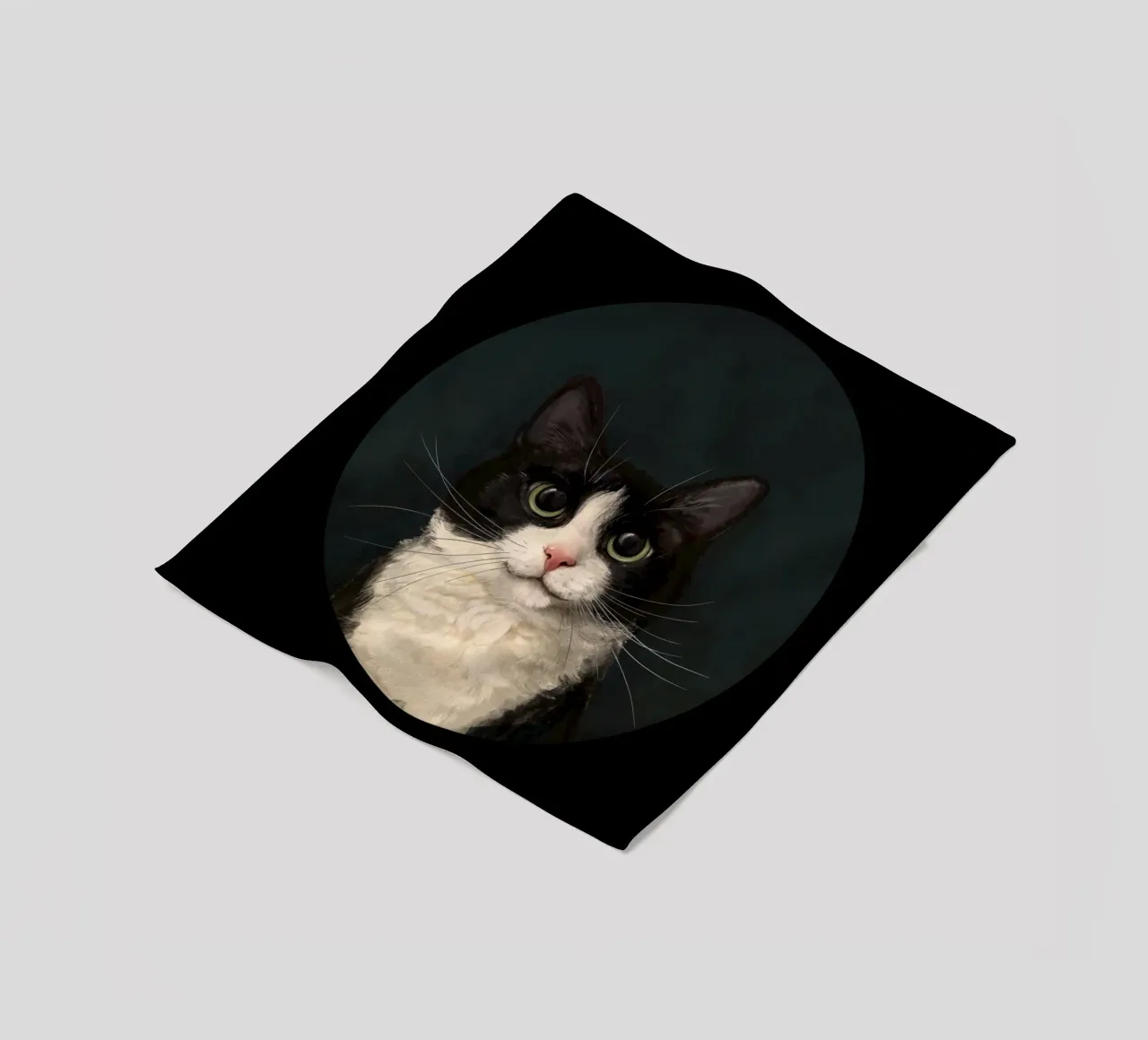 Tuxedo Cat Portrait coperta in pile da Laura Graves